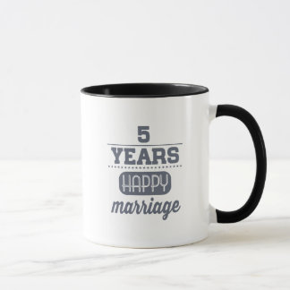 Caneca 5 anos de casamento feliz