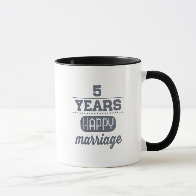 Caneca 5 anos de casamento feliz (Direita)