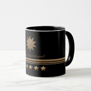 Caneca 5 estrelas com escovas Douradas para Black Profess