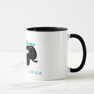 Caneca 5o Gráfico da silhueta da roda rv