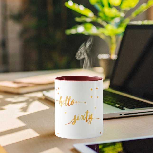 Caneca 60 anos, ouro branco, sessenta e sessenta (Criador carregado)