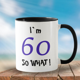 Caneca 60 E daí Divertido Inspirador Aniversário de 60 an