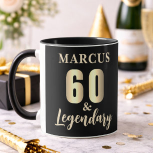 Caneca 60 & Legendário Ouro Aniversário de 60 anos 