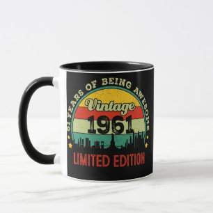 Caneca 61 Anos Sendo Incrível Vintage 1961 Limited
