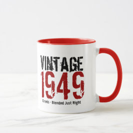 Caneca 65º aniversário Vintage 1949 ou qualquer ano V01H