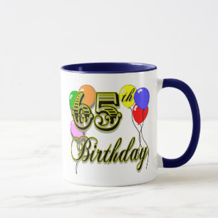 Caneca 65th mercadoria feliz do aniversário