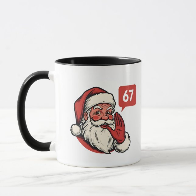 Caneca 67 Christmas Merry Six Seven Brainrot Santa Claus (Esquerda)