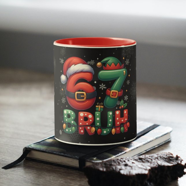 Caneca 67 Meme Seis Sete Bruh Natal Divertido 6 7 (Criador carregado)