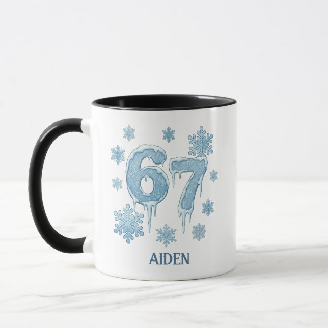 Caneca 67 Natal Personalizado Divertido 6 7 Seis Sete (Esquerda)