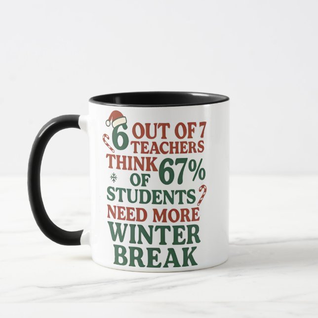 Caneca 6 7 Professor Seis Sete 67 Papai Noel Gen Alpha  (Esquerda)
