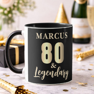 Caneca 80 & Lendário Dourado Aniversário de 80 anos