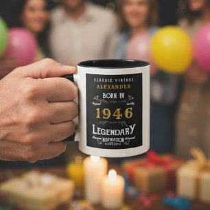 Caneca 80 Nascer de aniversário 1942 Retro Black Personal