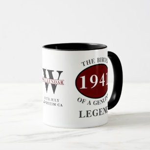 Caneca 80 Nascer de aniversário de 1941 Monograma Legenda