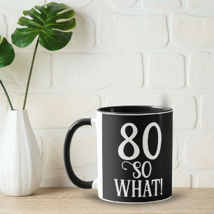 Caneca 80 Que Engraçado Citação 80 de Aniversário Negro