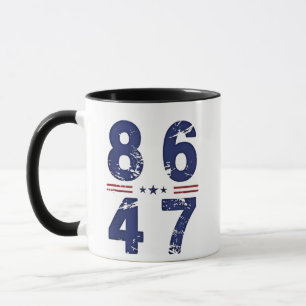 Caneca 86 47 Anti Trump 8647 Estilo de Vintagem Retroativ