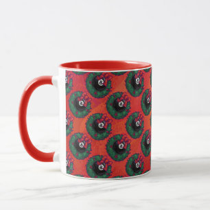 Caneca 8 Ball Christmas Wheath Red