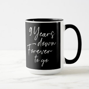 Caneca 9 anos para sempre para o 9º aniversário do casame