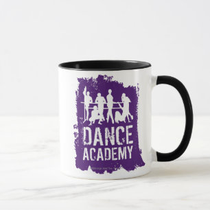 Caneca A academia da dança mostra em silhueta o logotipo