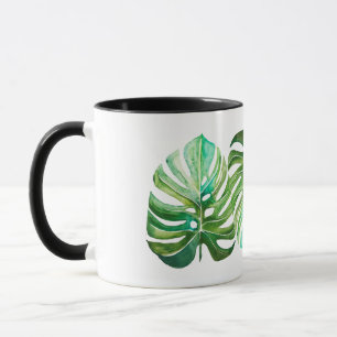 Caneca A aguarela do trio de Monstera sae do copo