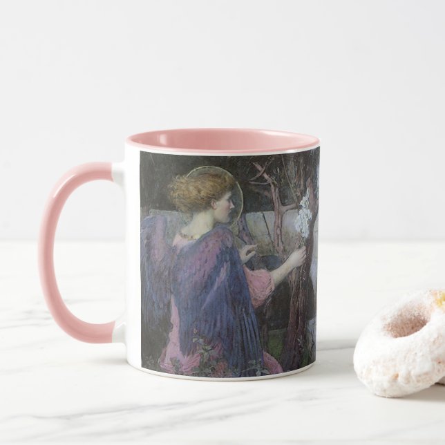 Caneca A Anunciação por John William Waterhouse (Com Donut)