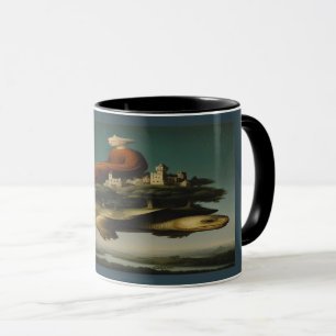 Caneca A Arte Surrealista do Viajante Celestial