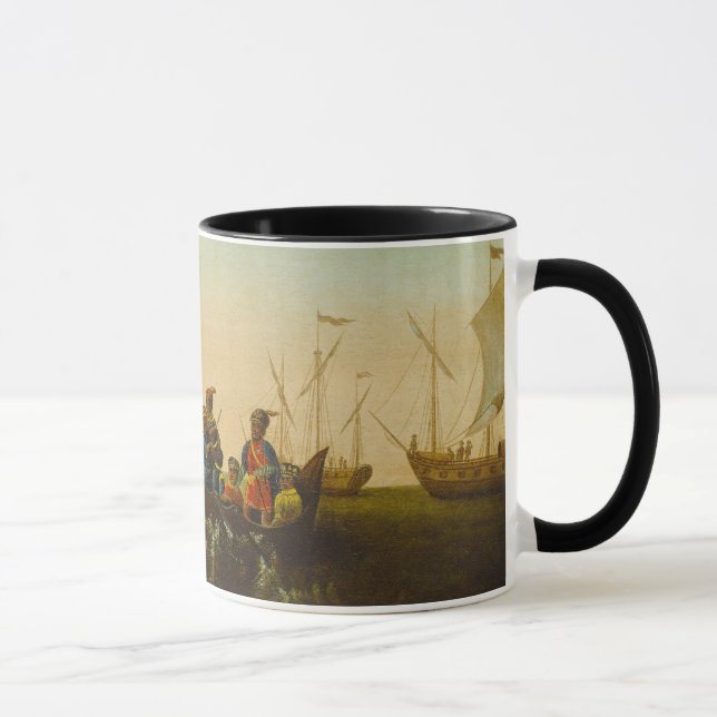 Caneca A aterragem de Columbo, c.1837 (óleo em canvas) (Direita)