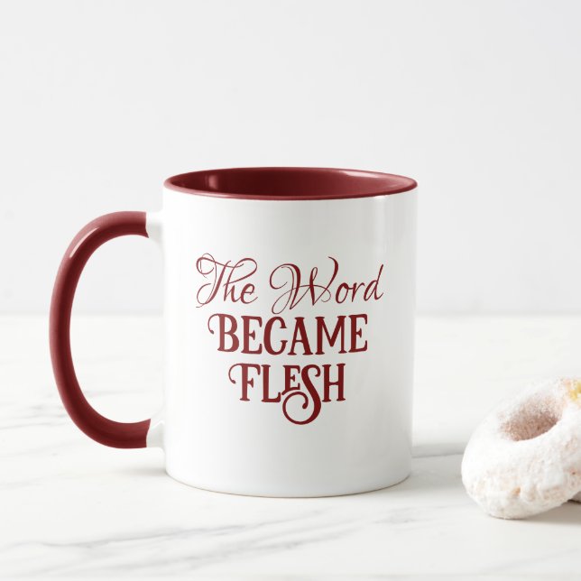 Caneca A Bíblia Verse Gospel de John Christian Red (Com Donut)