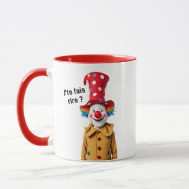 Caneca A big multicolored clown with a big red nose.