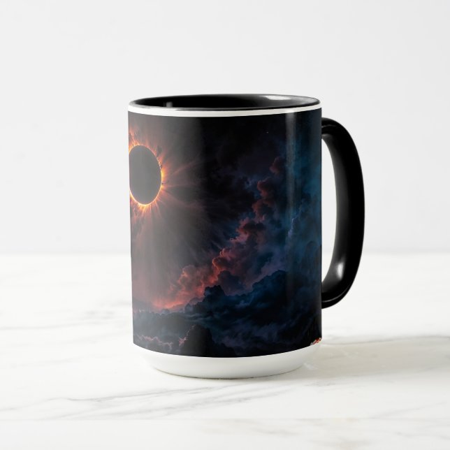 Caneca A Brevemente Eclipse AI Art de Xzendor7 (Frente Esquerda)