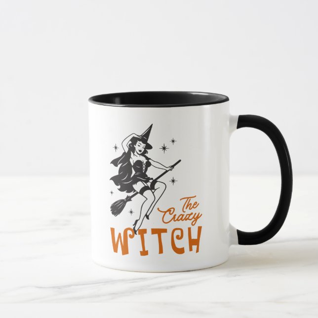 Caneca A Bruxa Louca Vintage Halloween  (Direita)