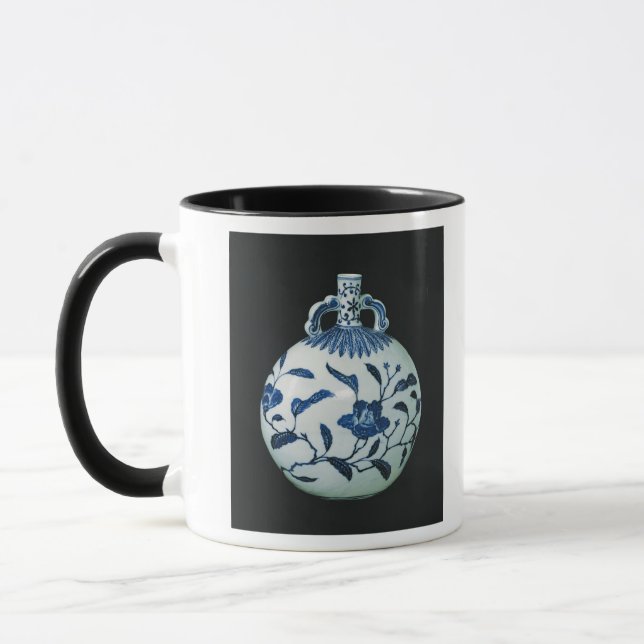 Caneca A cabaça "azul e branca" do peregrino com floral (Esquerda)