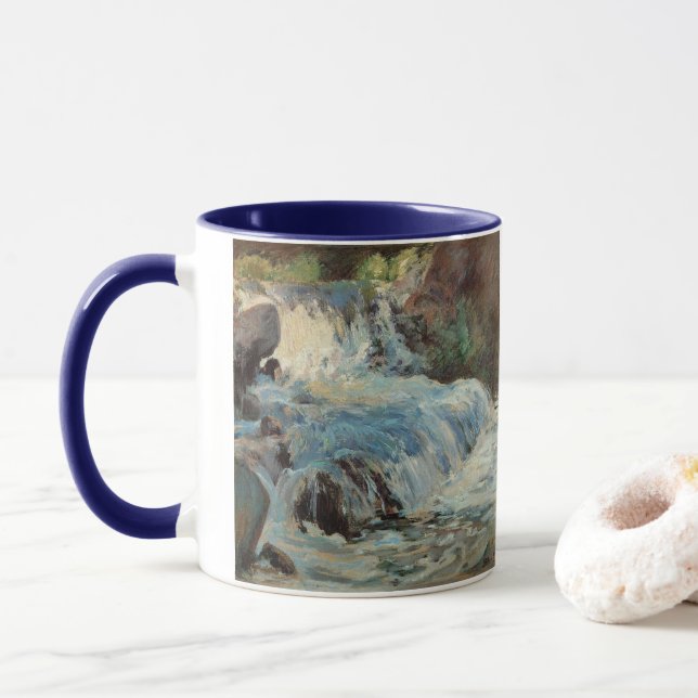 Caneca A cachoeira de Twachtman, Impressionismo Vintage (Com Donut)