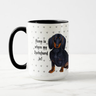 Caneca A Casa É Onde O Meu Dachshund É O Pai Da Mãe De