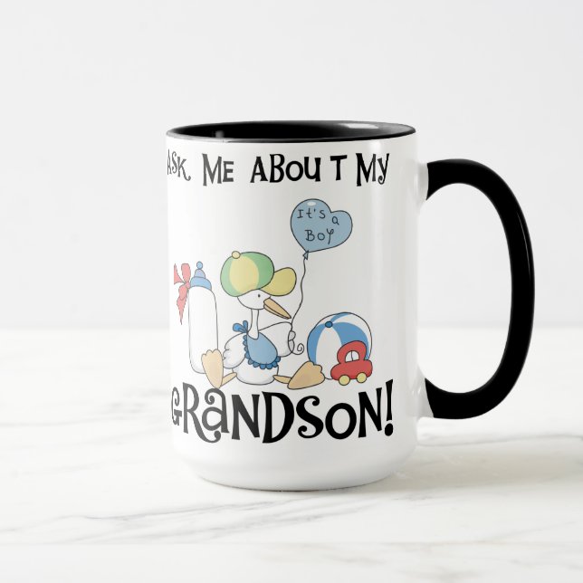 Caneca A cegonha inquire sobre meu neto (Direita)