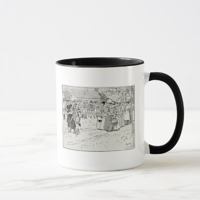 Caneca A chegada das jovens mulheres em Jamestown (Direita)