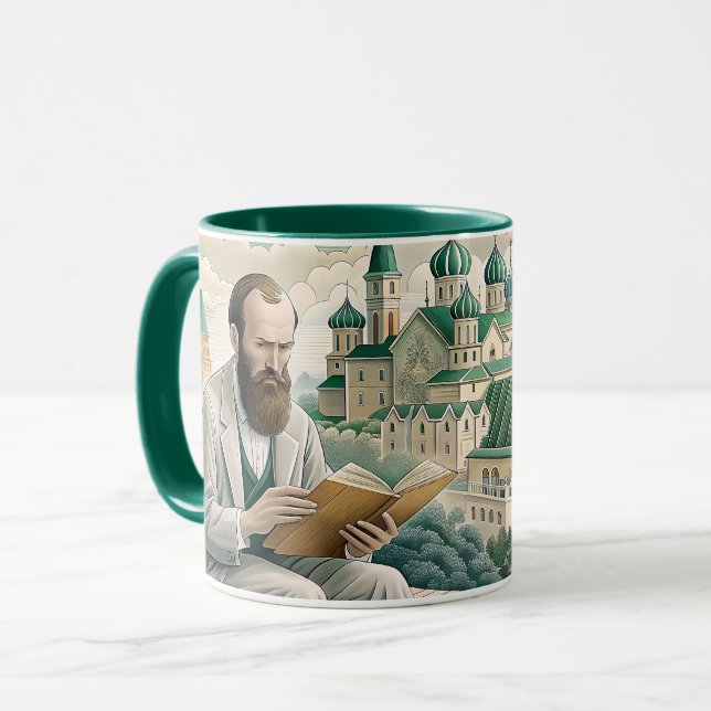 Caneca A citação de Fyodor Dostoyevsky, A IDIOT (Frente Esquerda)