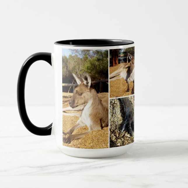 Caneca A Colagem da Imagem do Canguru,  (Esquerda)