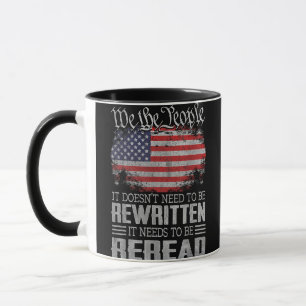 Caneca A Constituição dos EUA sobre a bandeira dos EUA pr
