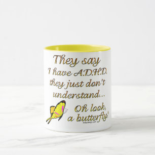 Caneca A.D.H.D. Humor da borboleta