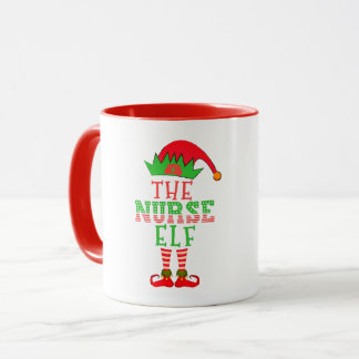 Caneca A Enfermeira Elf da Família de Natal Correspondend