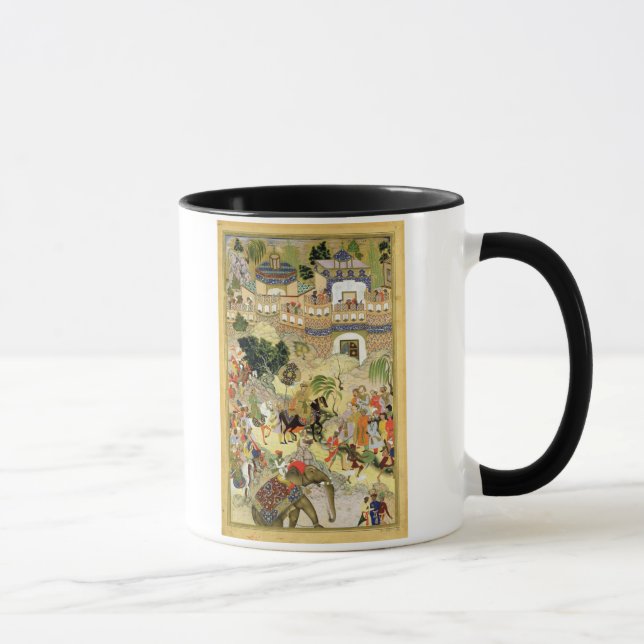 Caneca A entrada triunfante de Akbar do imperador em (Direita)
