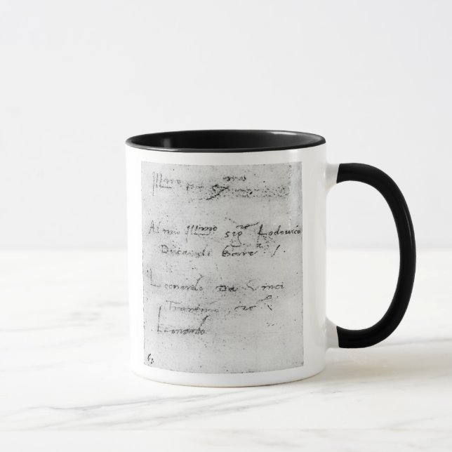 Caneca A escrita de Leonardo da Vinci (Direita)