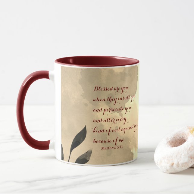 Caneca A Escritura Beatitudes Verse 5:11 (Com Donut)
