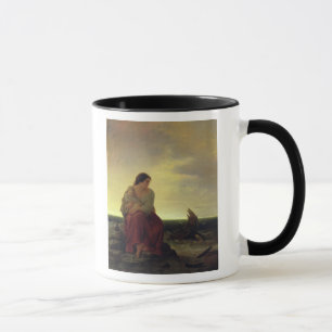 Caneca A esposa do pescador que lamenta na praia