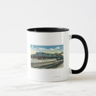 Caneca A estação de estrada de ferro central de Maine