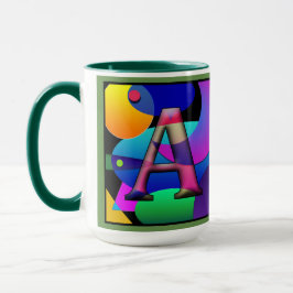 Caneca A F Monogramada, Coffee Mug Iniciado