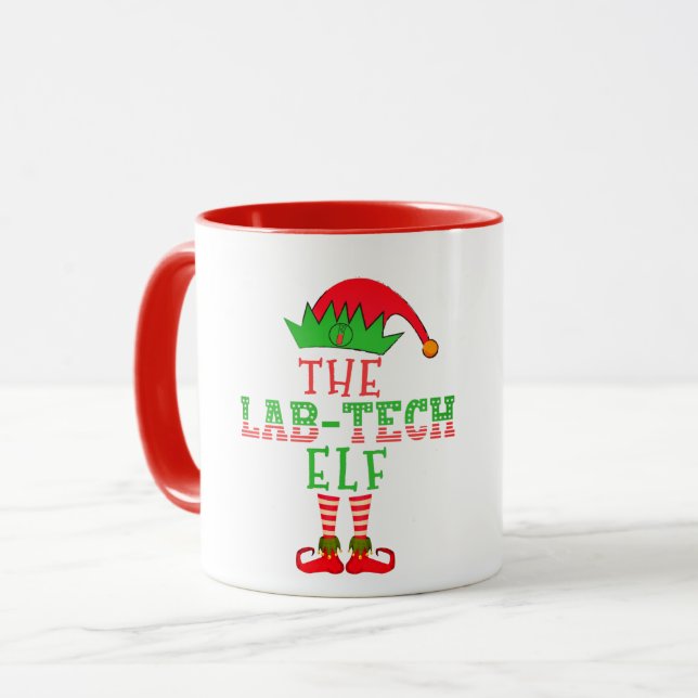 Caneca A família de Natal do Elf Tech Lab Corresponde ao  (Frente Esquerda)