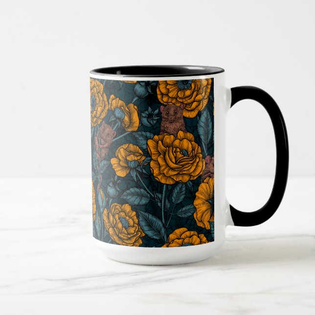 Caneca A festa dos camundongos em laranja e azul (Direita)