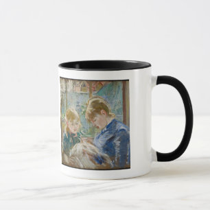 Caneca A filha do artista, Julie, com seu baby-sitter