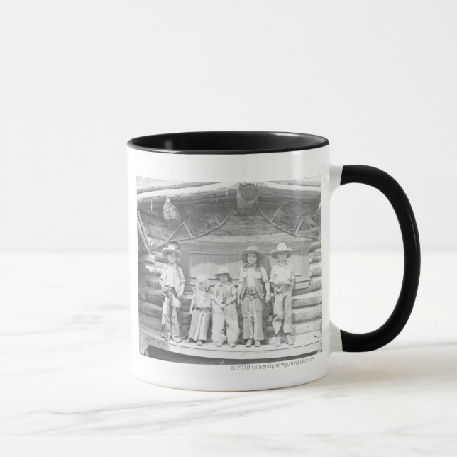Caneca A foto do rancho de gajo das crianças no vaqueiro (Direita)